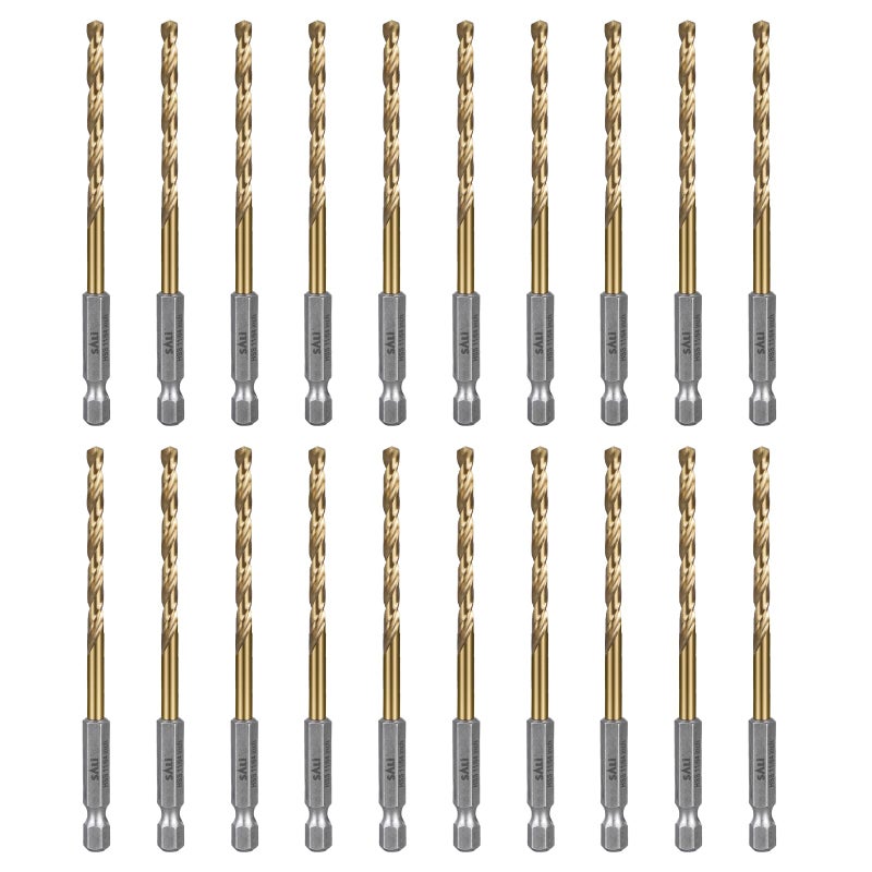 SALI Cobalt Drill Bit Set,20 Pack 11/64 Inch High Speed Steel Hex Shank Jobber Drill Bits, for Hardwood, Aluminum,Metal,Copper,Alloyed Steel - Image 1
